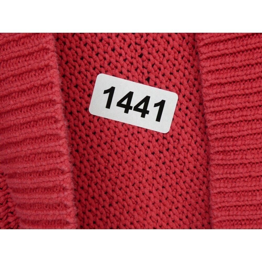 Chico's Open Knit Cardigan Sweater Pink Size 2 (L/12) 3/4 Bell Sleeve Chunky - Picture 10 of 10